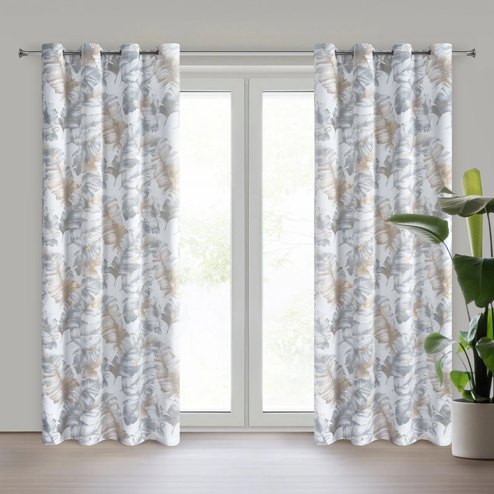 ZÁVES NA KRÚŽKOCH LAYLA3 140X250 CM LISTY