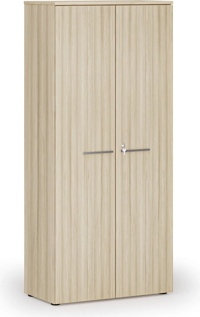 Kancelárska skriňa s dverami PRIMO WOOD, 800 x 420 x 1781 mm, dub prírodný