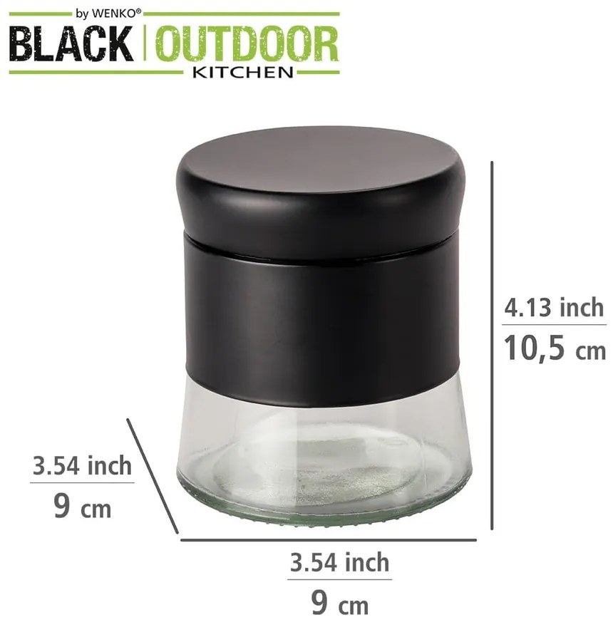 Sklenená dóza na potraviny Black Outdoor Kitchen Boga – Wenko