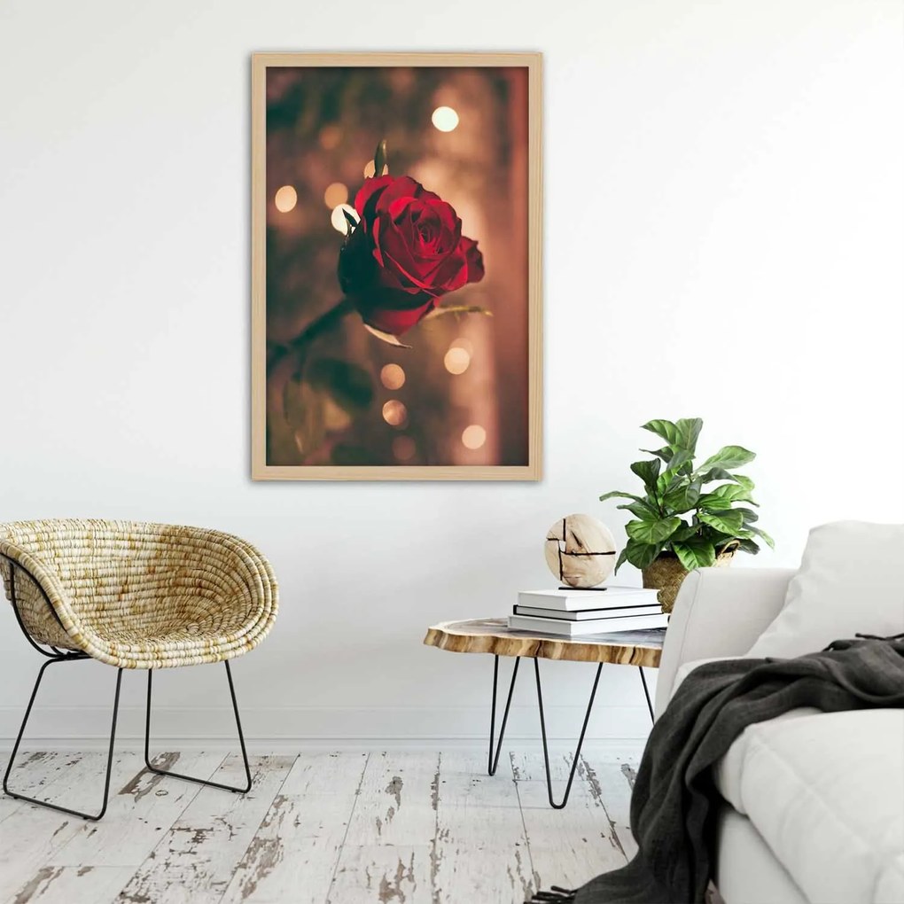 Gario Plagát Červená ruža Farba rámu: Bez rámu, Rozmery: 30 x 45 cm