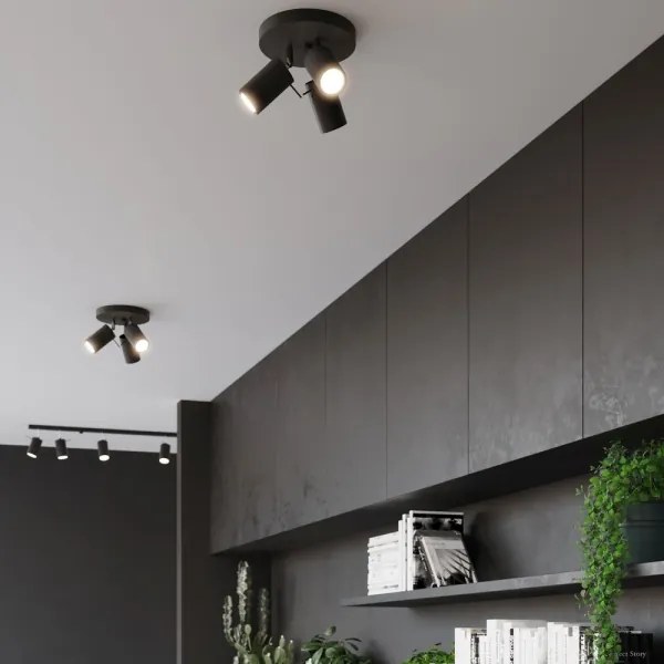 Sollux SL.1016 - Bodové svietidlo RING 3xGU10/10W/230V čierna