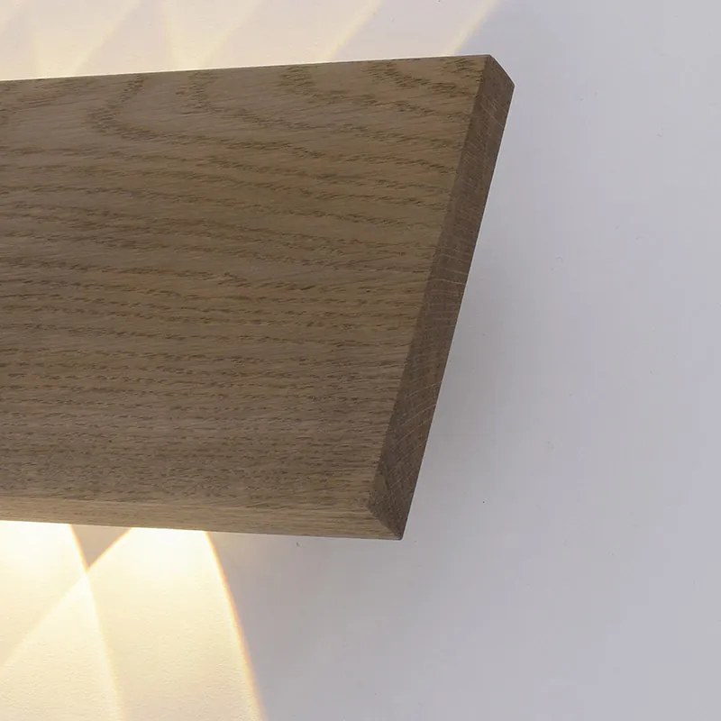 Rustikálna nástenná lampa drevená 32 cm vrátane LED 6-svetlo - Ajdin