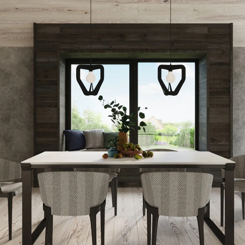 Závesné svietidlo Tres, 1x čierne kovové tienidlo