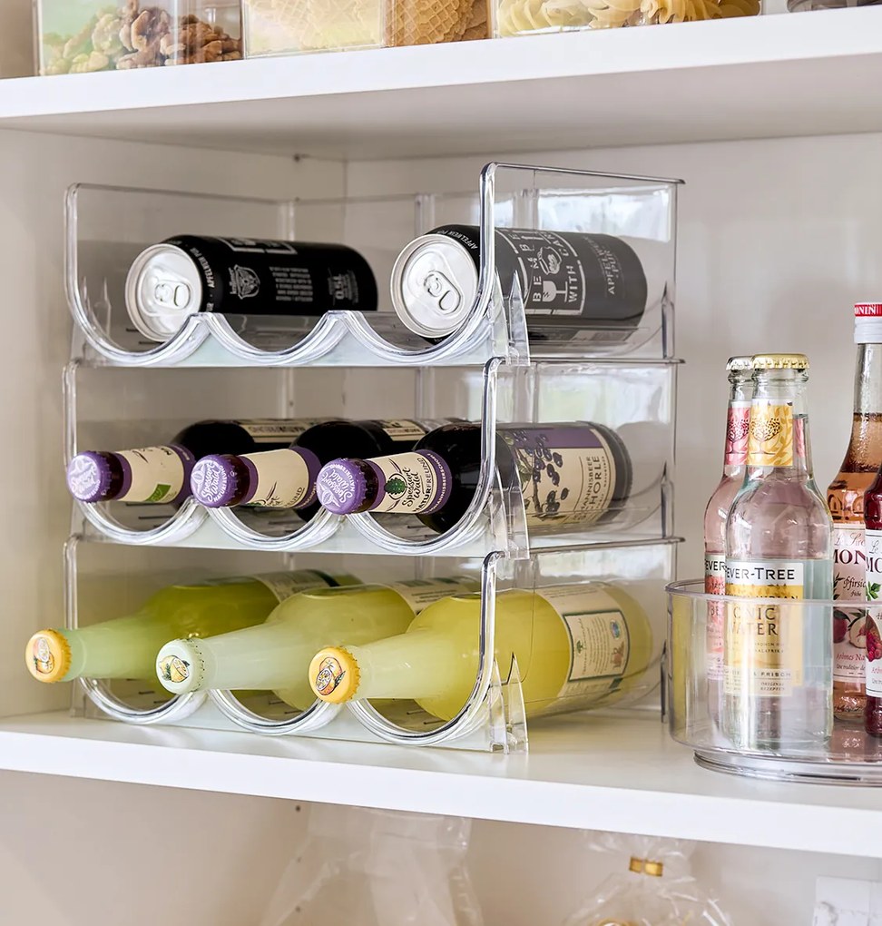 Zeller Present Stojan na 3 fľaše, stohovateľný, transparentný COMPACTA