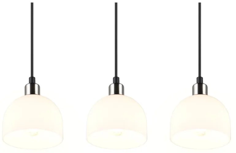 Závesné svietidlo so skleneným tienidlom v bielo-striebornej farbe Molly – Reality