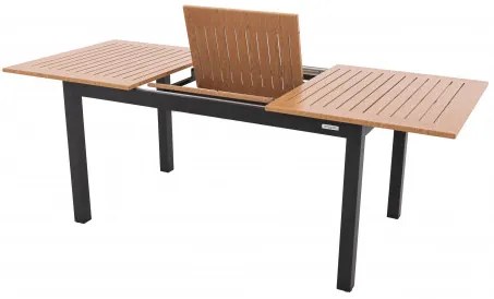 Doppler EXPERT WOOD antracit - záhradný rozkladací hliníkový stôl 150/210 x 90 x 75 cm