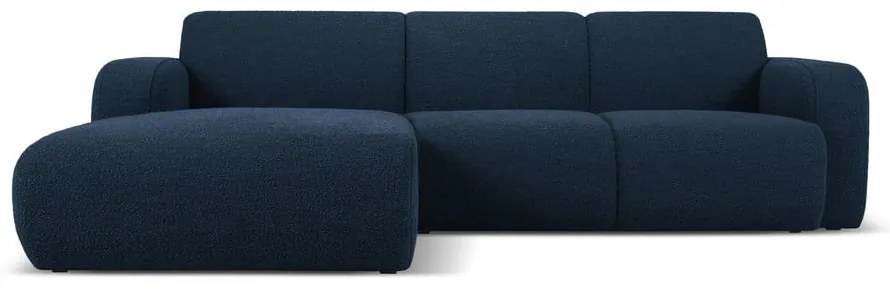 Tmavomodrá rohová pohovka z textílie bouclé (ľavý roh) Molino – Micadoni Home