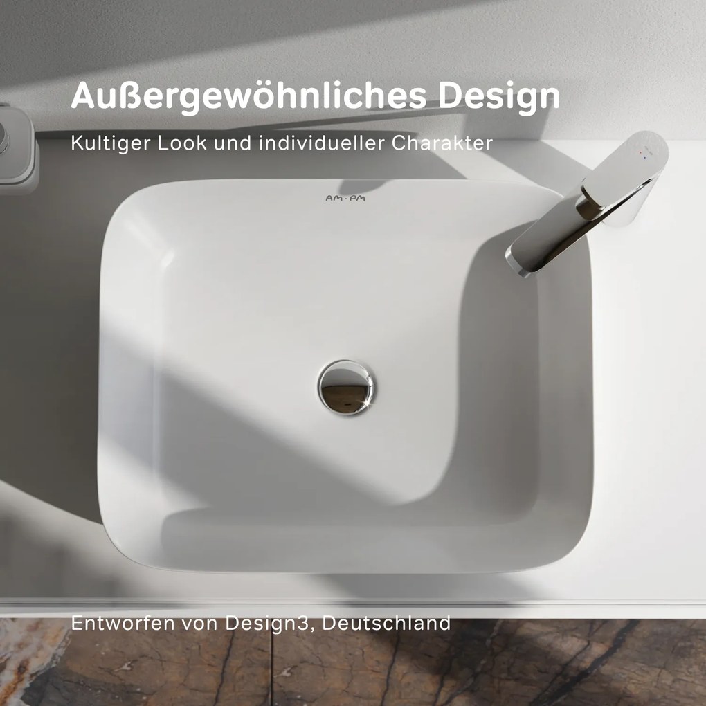 Pultové umývadlo 51 AM.PM Func MFAWCC10510WG biele lesklé