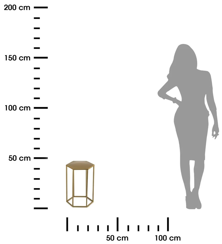 STOJAN NA KVETINÁČ HEXA 40X24X28 CM ZLATÁ