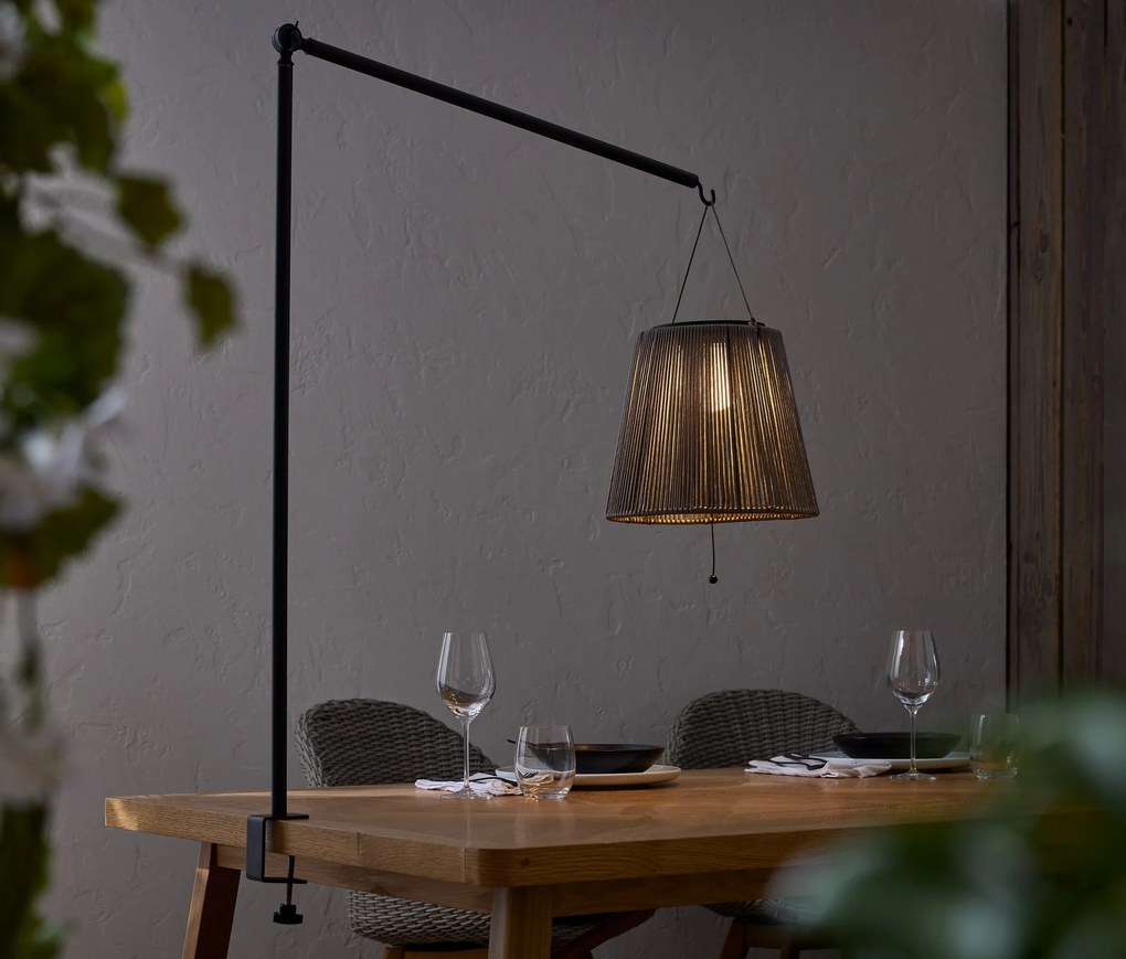Solárny lampáš na batérie s držiakom na stôl