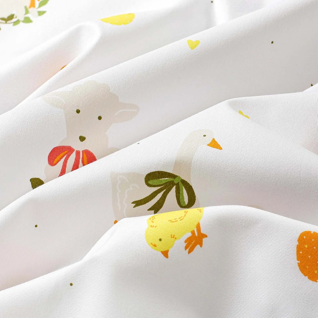 Goldea veľkonočný okrúhly obrus z pevnej bavlny - tradičná veľká noc Ø 110 cm