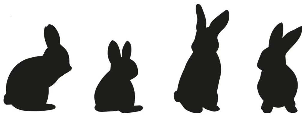 Eulenschnitt Samolepky na stenu Bunnies Black 24 ks