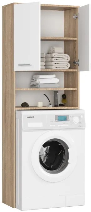 Kúpeľňová skrinka nad práčku FIN 2D sonoma / biela