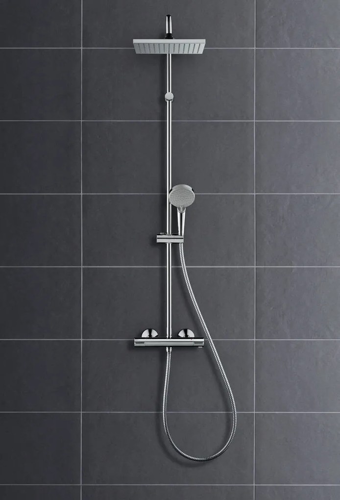 Hansgrohe Vernis Shape, Sprchový systém 230 1jet s termostatom, čierna matná, HAN-26286670