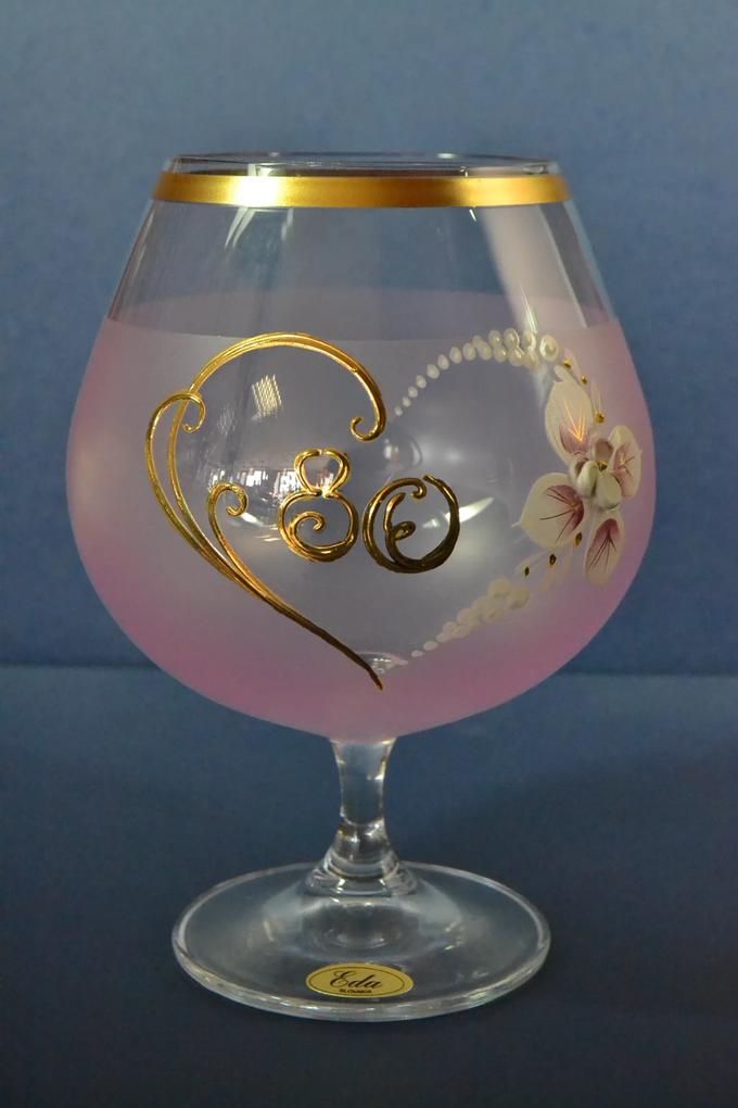 Výročný pohár na 80. narodeniny - BRANDY - ružový 690 ml