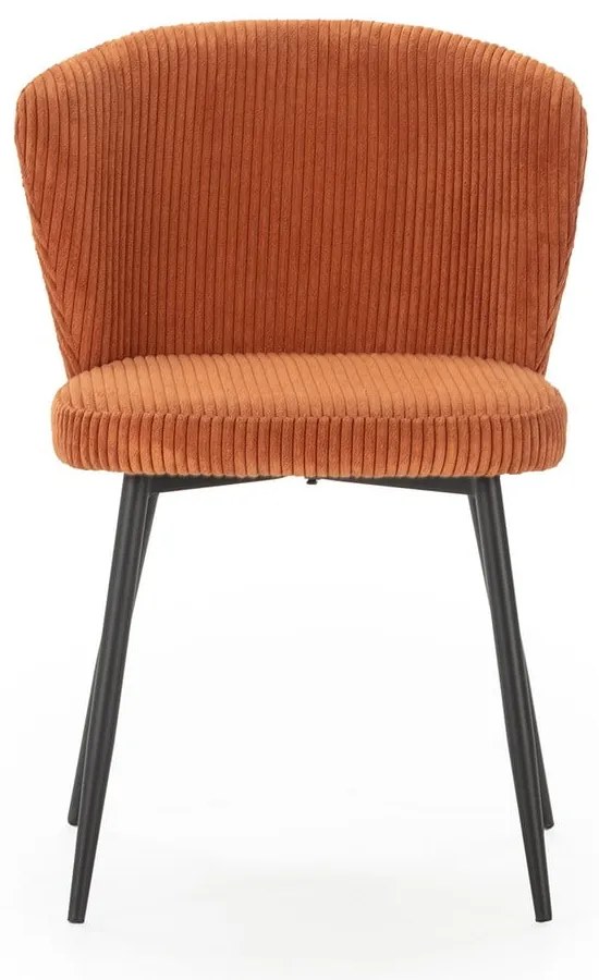Oranžové menčestrové jedálenské stoličky v súprave 4 ks Megan – Marckeric