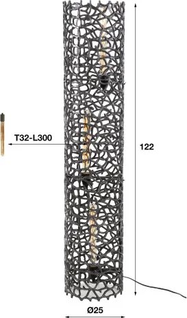 Stojaca lampa 80-45 Weaver 3L Black Aluminium - Komfort-nábytok