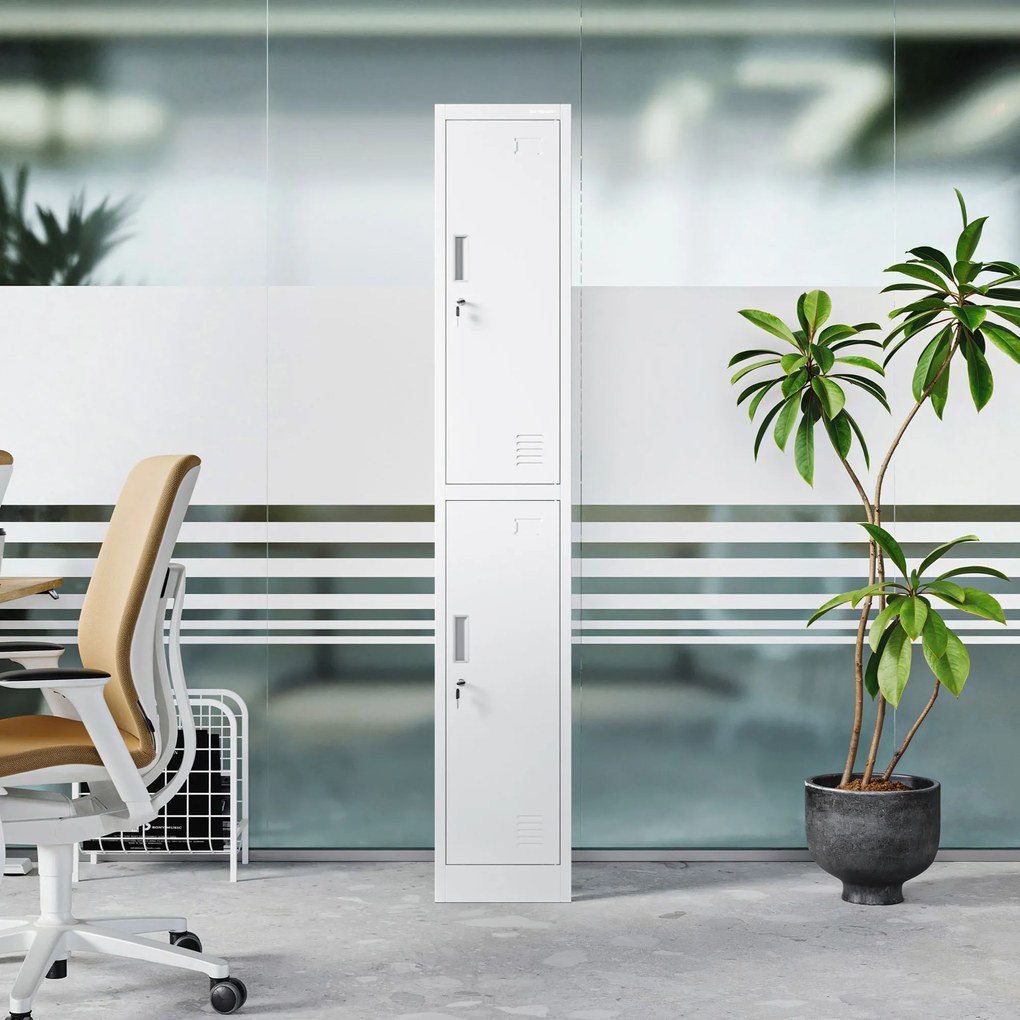 Šatníková skriňa pre zamestnancov biela IGOR 1 Plus 316,5 x 1850 x 450 mm