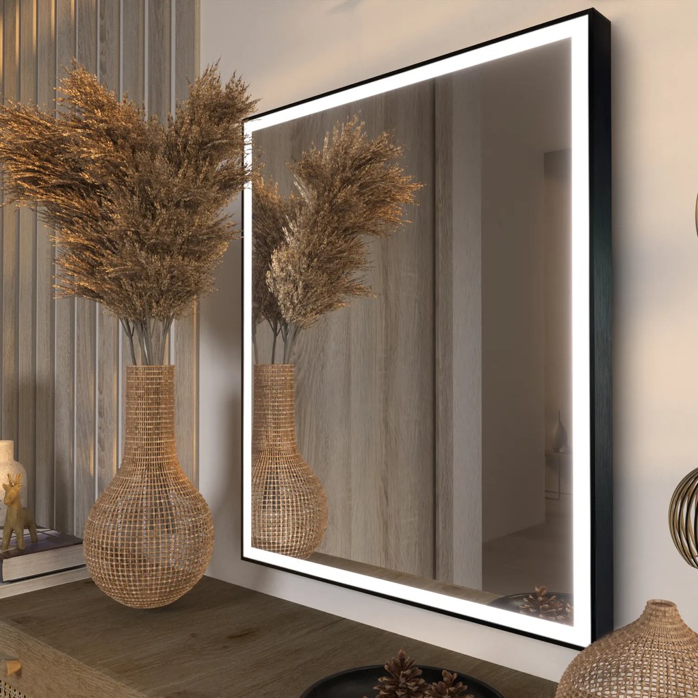 LED zrkadlo v ráme do kúpeľne M1