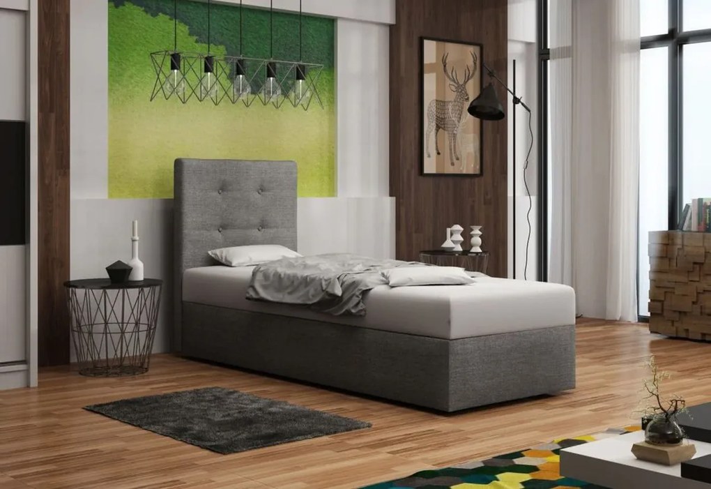Čalúnená jednolôžková posteľ DUO 1, Cosmic800, 90x200
