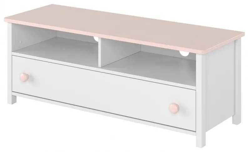Hector TV stolek Lunna 120 cm bílý/růžový