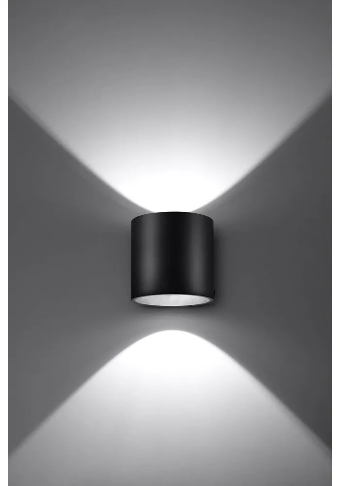 Čierne nástenné svietidlo Sollux Roda