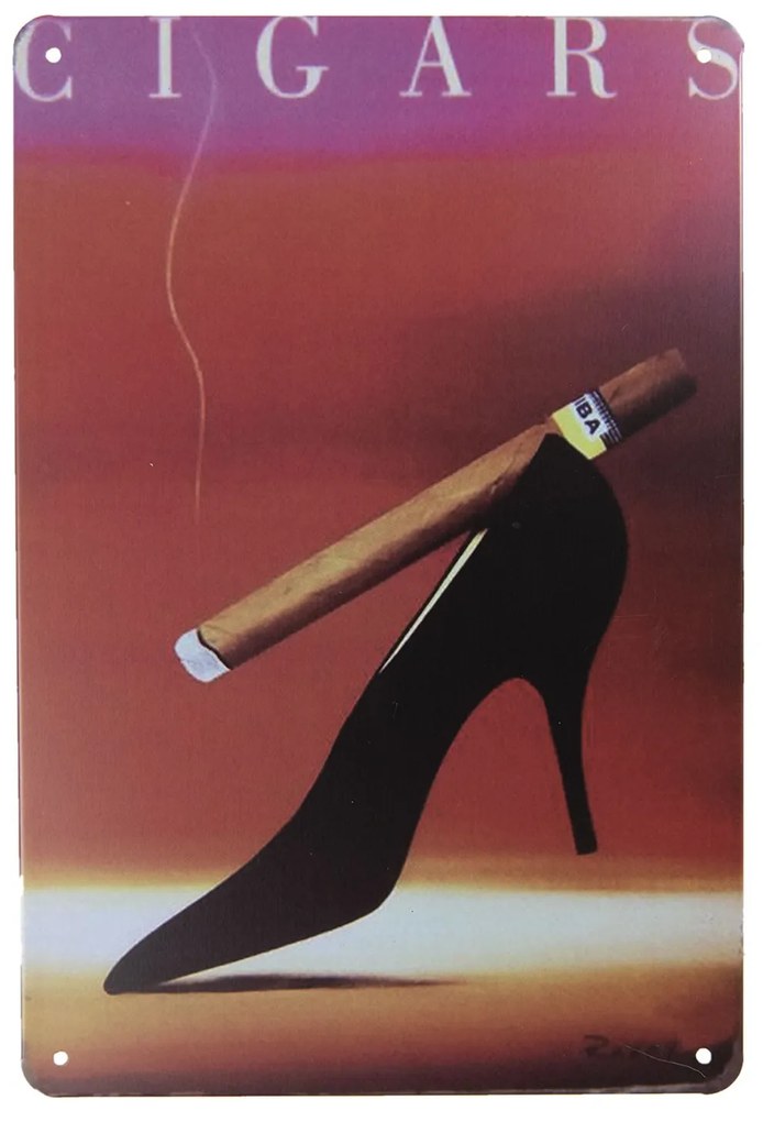 Vínová kovová ceduľa Cigars- 20 * 30 cm