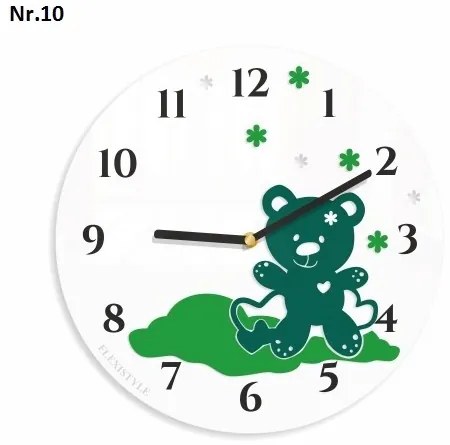 Nástenné hodiny do detskej izby Tmavo zelená