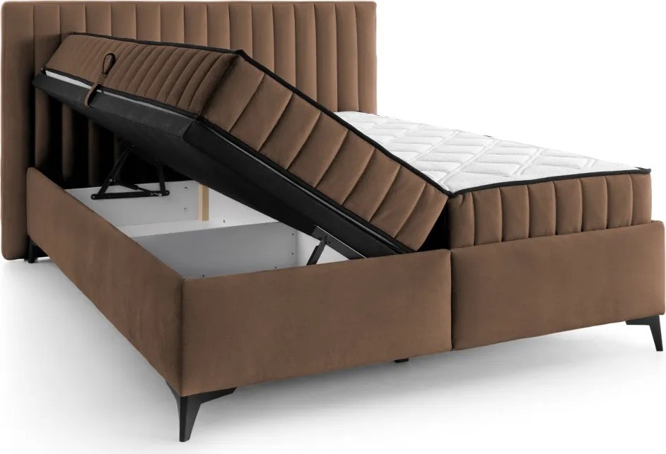 Posteľ Joy 160x200 cm, whisky hnedá látka