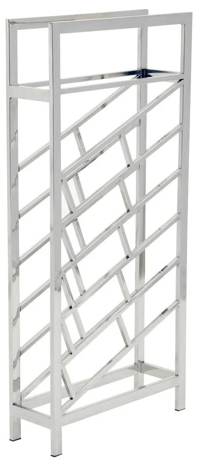 Kovový regál na víno v lesklo striebornej farbe na 24 fliaš Barolo – Premier Housewares