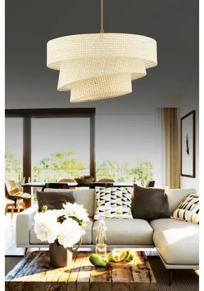 Závesný luster COUPER na lanku 1xE27/60W/230V krémový