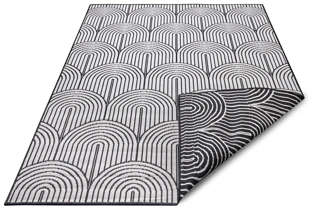 Kusový koberec Pangli 105852 Black – na von aj na doma, 240x330, čiernobiela, chodba / predsieň, Hanse Home