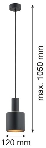 Argon 4219 - Luster na lanku SINES 1xE27/15W/230V pr. 12 cm čierna