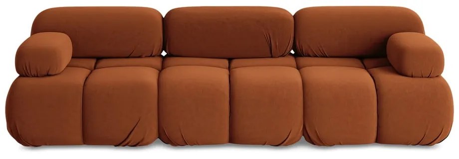 Oranžová zamatová pohovka 285 cm Lokua – Makamii