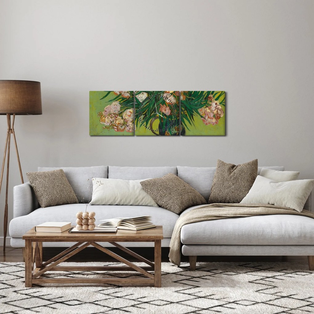 Obraz - Vincent van Gogh, Oleanders, reprodukcia (s hodinami) (90x30 cm)