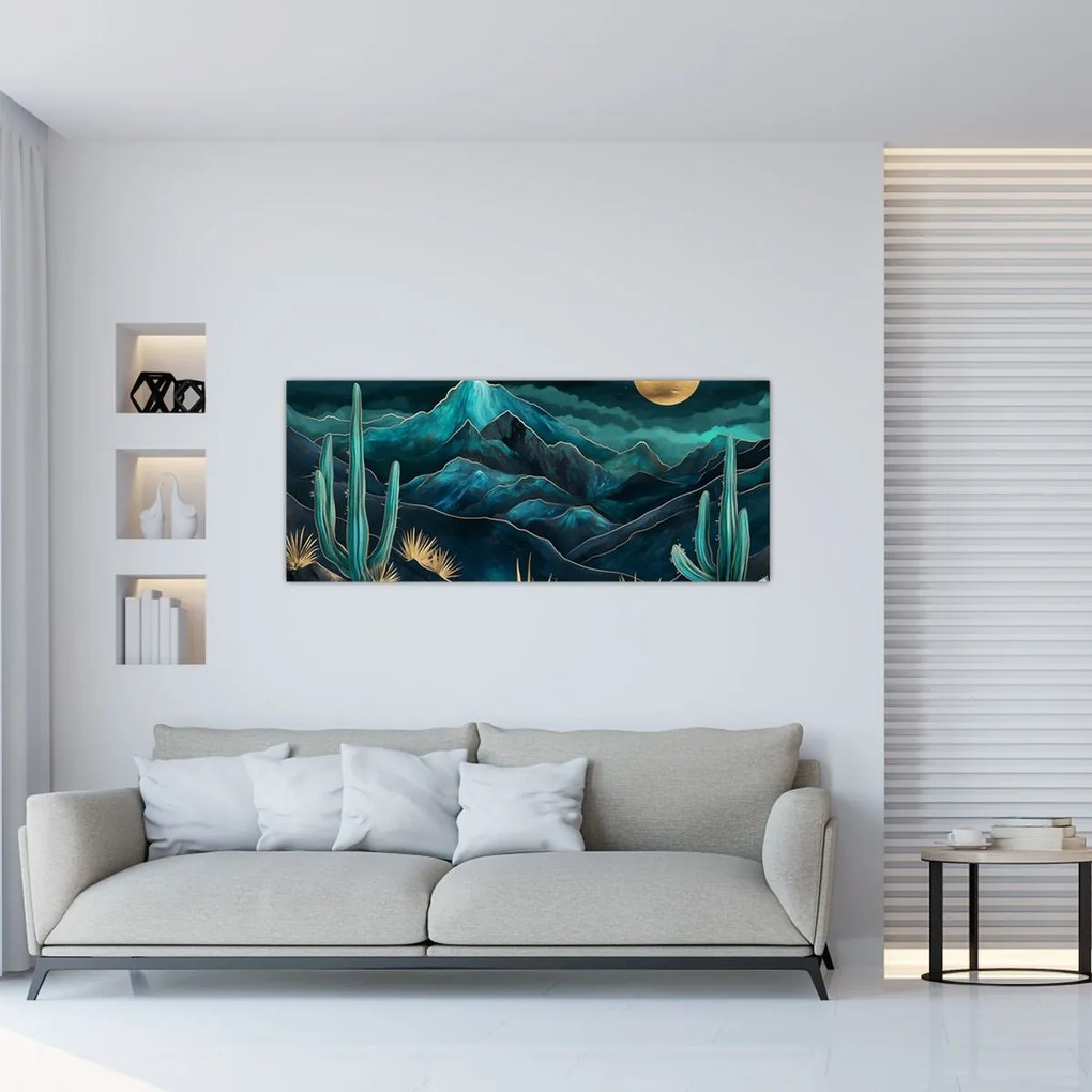 Obraz - Tyrkysová noc (120x50 cm)