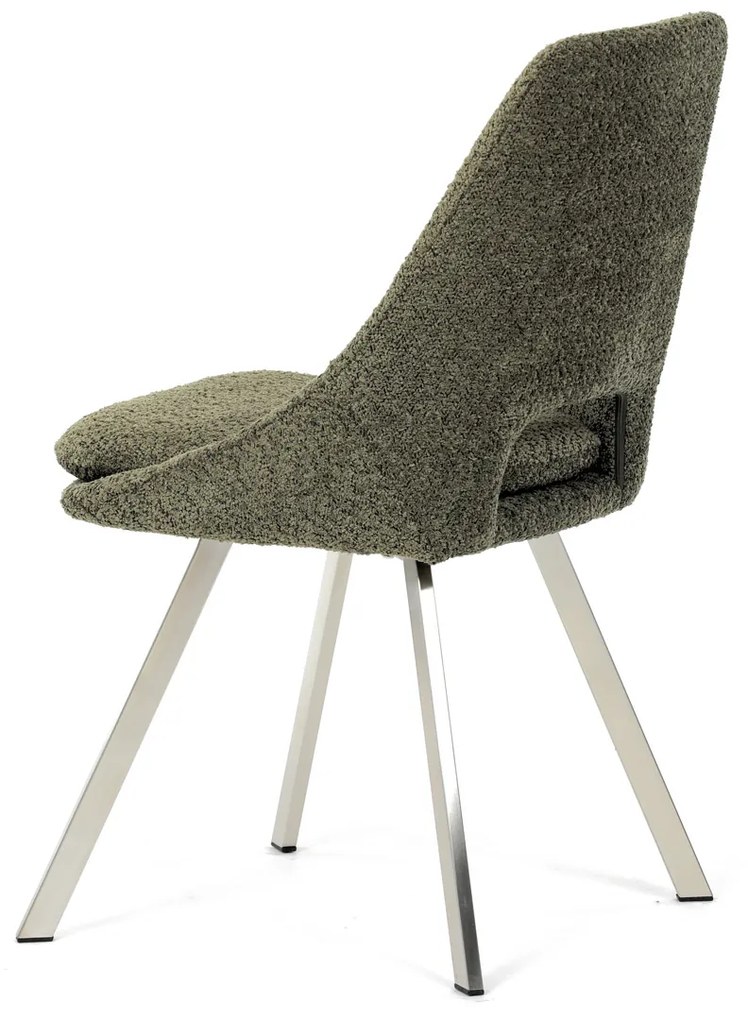 Autronic - Židle jídelní, zelená látka, kovové nohy, broušená nerez. - DCL-W1174 GRN2