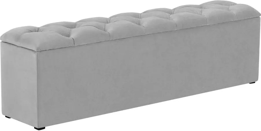 Sivý otoman k posteli s úložným priestorom Kooko Home Manna, 47 × 180 cm