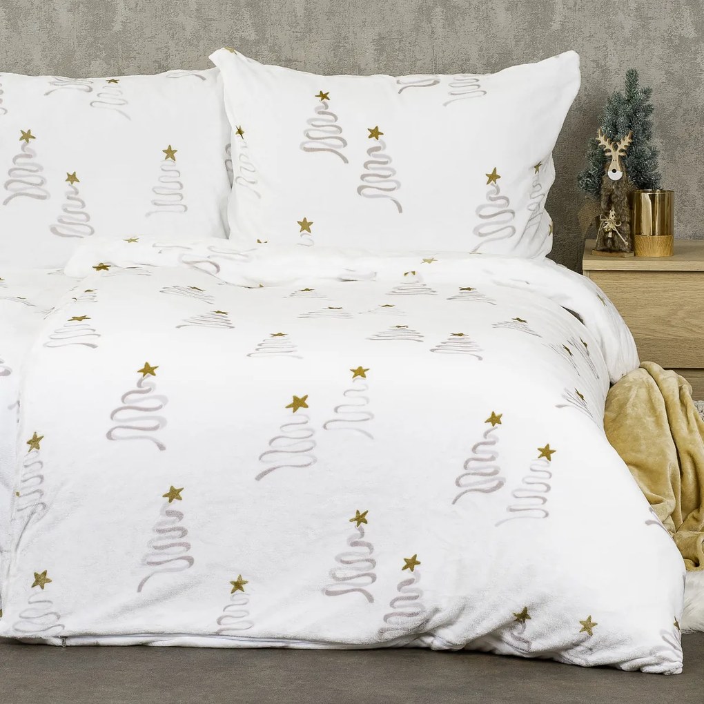 4Home Obliečky mikroflanel Christmas tree, 140 x 220 cm, 70 x 90 cm
