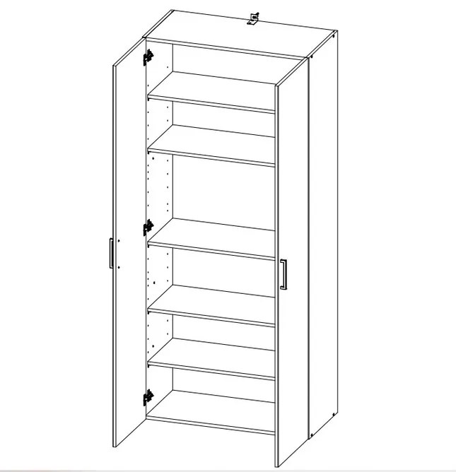 Policová skriňa Multiraum, 70 cm, biela