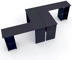 Písací rohový stôl Houseland Zion čierny