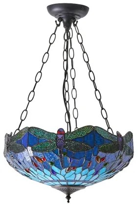 Endon 64075 - Luster na reťazi Tiffany DRAGONFLY 3xE27/60W/230V pr. 41 cm