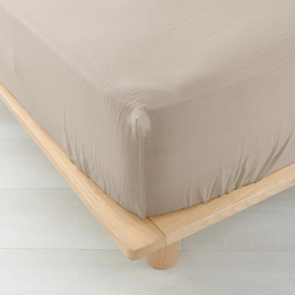 Béžová napínacia mušelínová plachta 160x200 cm Angelia – douceur d'intérieur