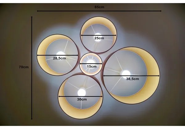 Duolla - Stropné svietidlo ROLLER PENTO 5xE27/60W/230V ružová