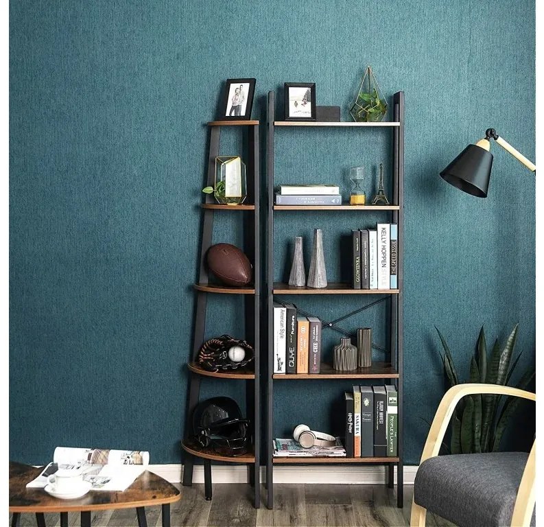 Rohový regál Vasagle Wetty čierny/hnedý