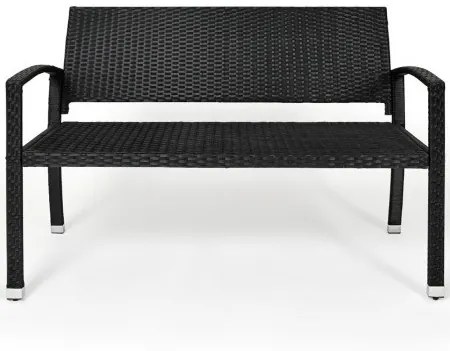 Záhradná lavica D3286 polyratan čierna Dekorhome