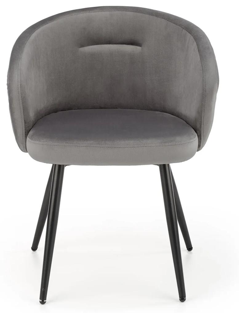 Sivá zamatová stolička K430