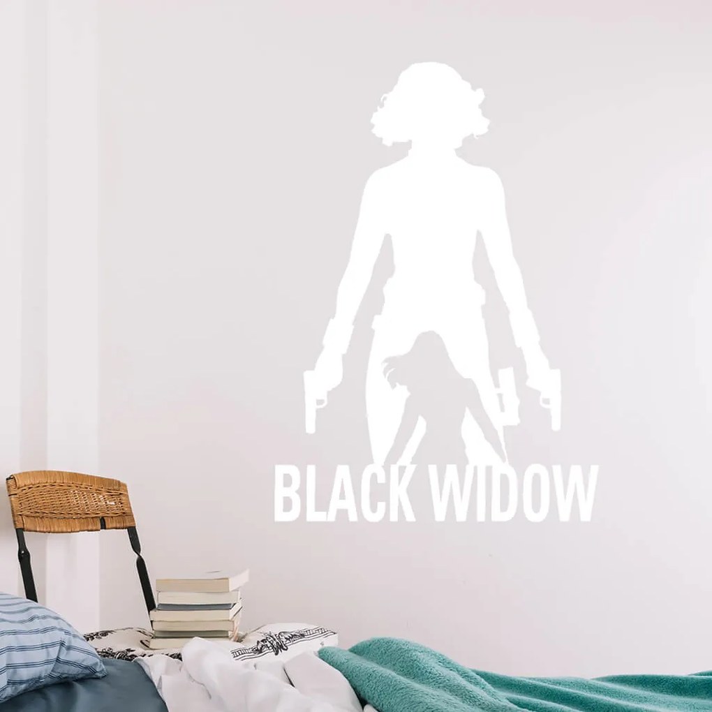 Veselá Stena Samolepka na stenu na stenu Black Widow silueta Farba: černá