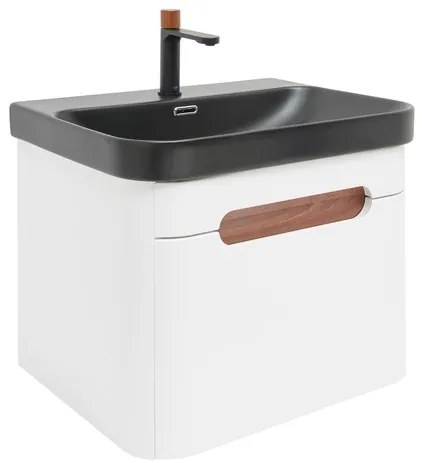 Kúpeľňová skrinka s umývadlom a batériou SAT Fusion 57,5x43x45 cm biela matná SATFUSION60WBKMBA, 1 ks