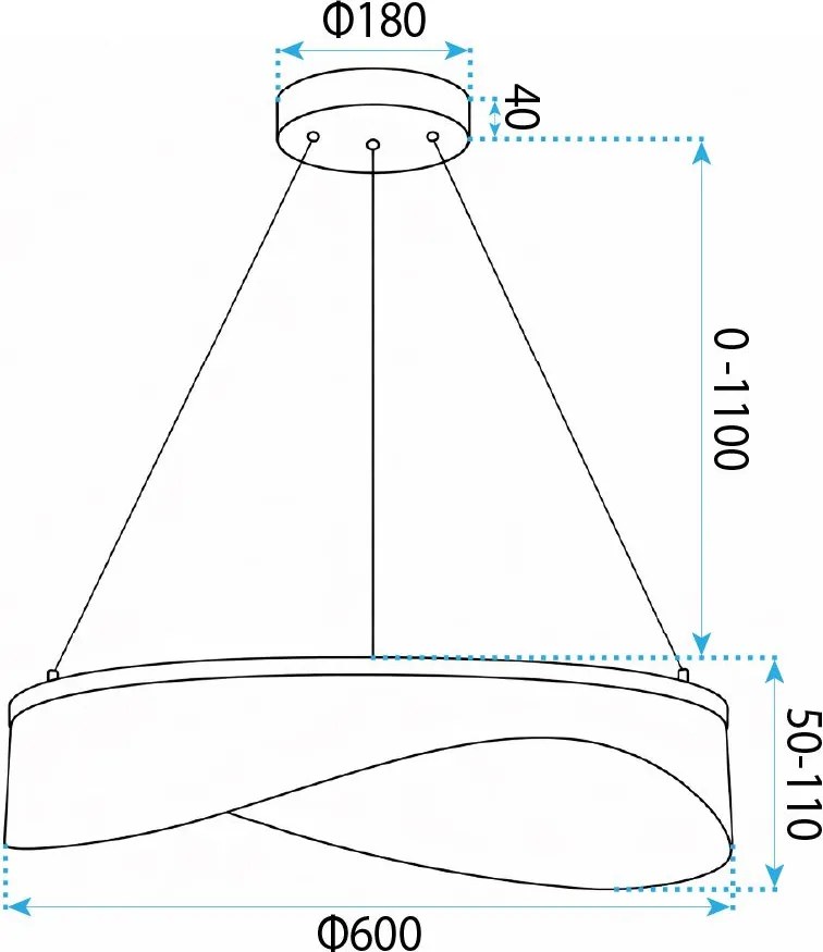 Toolight Rea, ZÁVESNÁ STROPNÁ LAMPA G145-CP 60 GOLD, OSW-04701